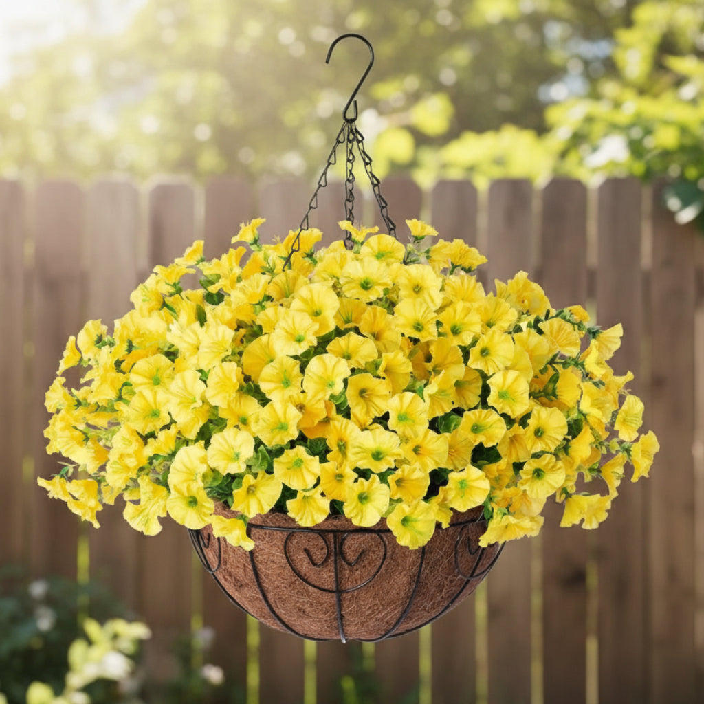 Elegant Silk Flower Hanging Basket for Indoor and Outdoor Decor