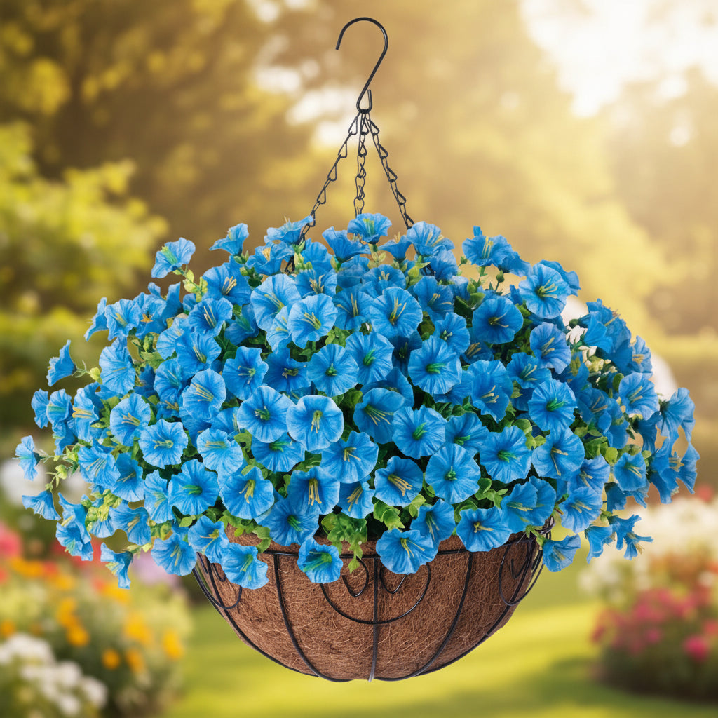 Elegant Silk Flower Hanging Basket for Indoor and Outdoor Decor