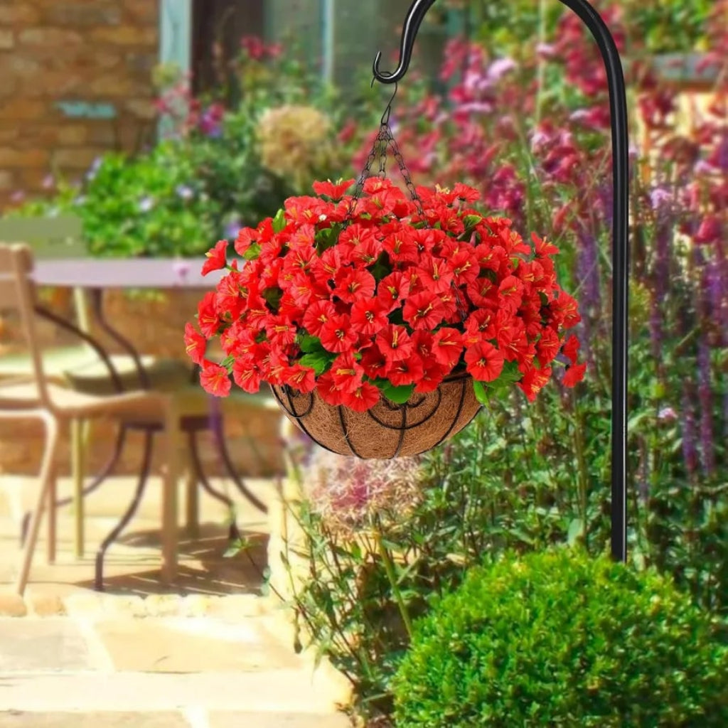 Elegant Silk Flower Hanging Basket for Indoor and Outdoor Decor