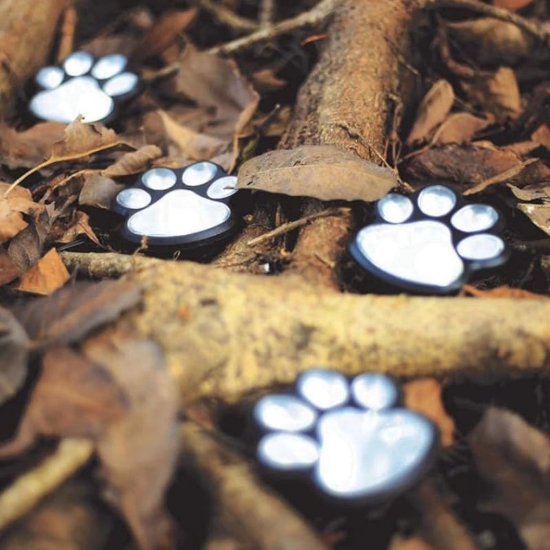Solar-Powered Paw Print Path Lights - Waterproof Outdoor Garden Decor