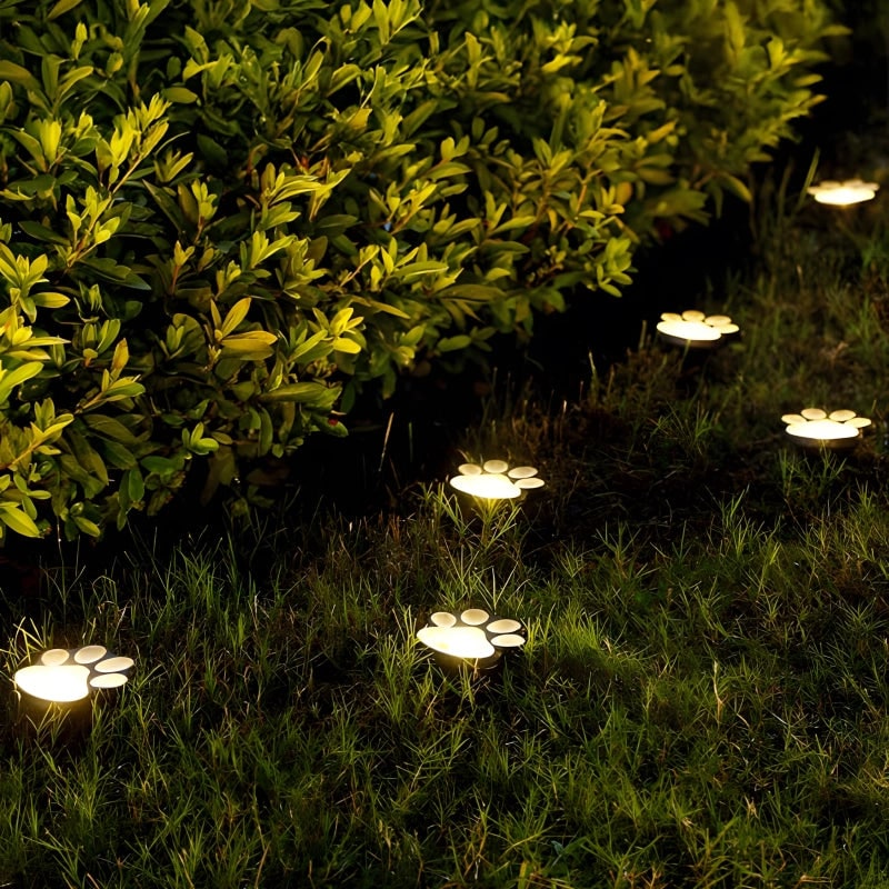 Solar-Powered Paw Print Path Lights - Waterproof Outdoor Garden Decor