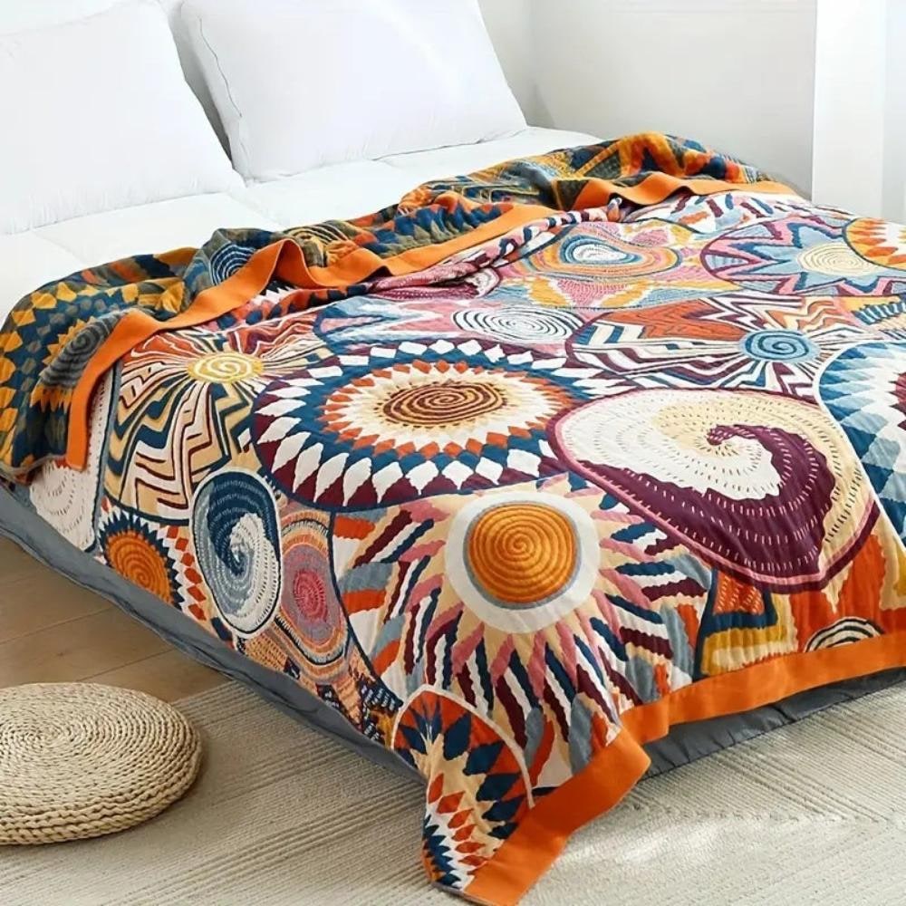 Cozy Cotton Fluffy Throw Blanket – All-Season Decorative Bedding
