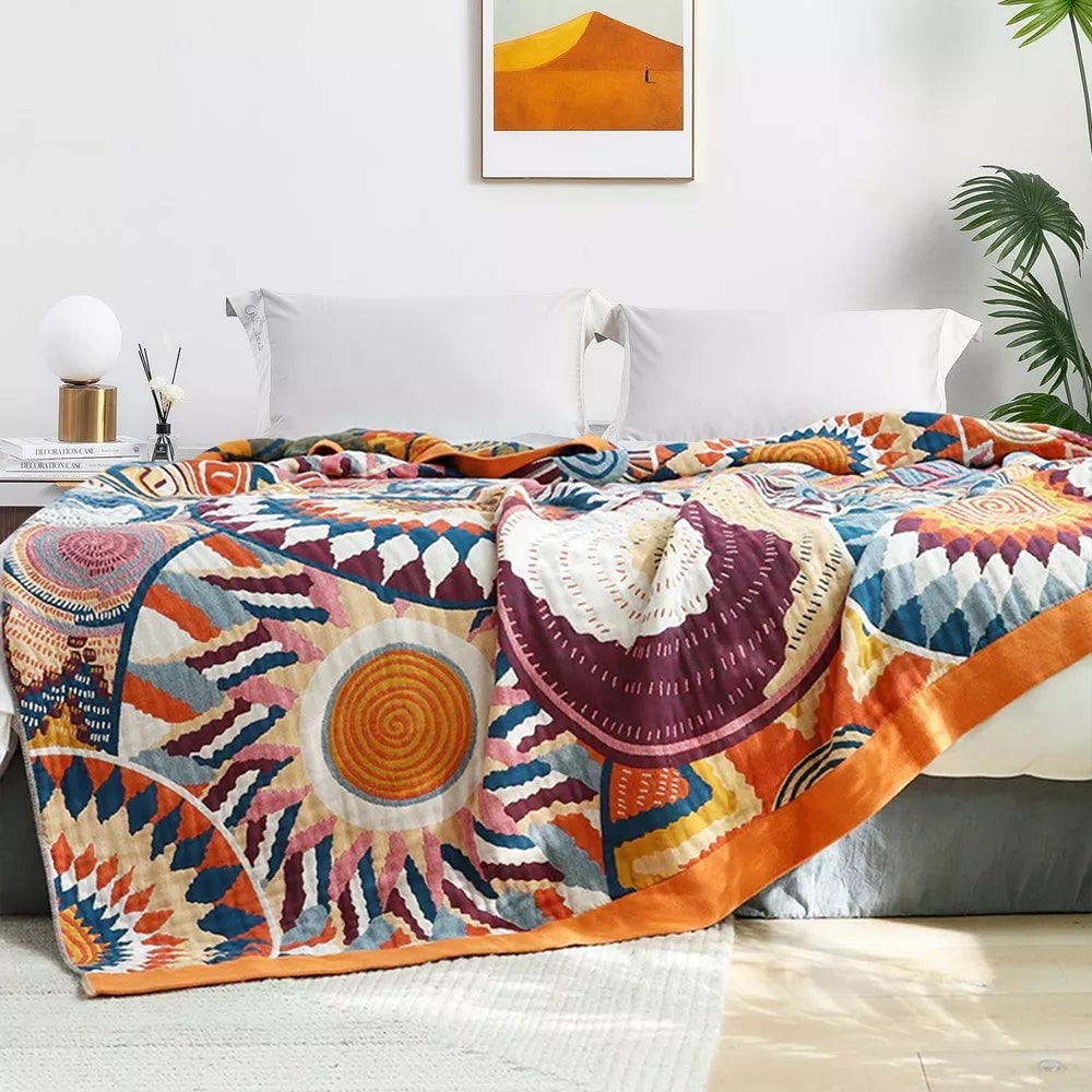 Cozy Cotton Fluffy Throw Blanket – All-Season Decorative Bedding